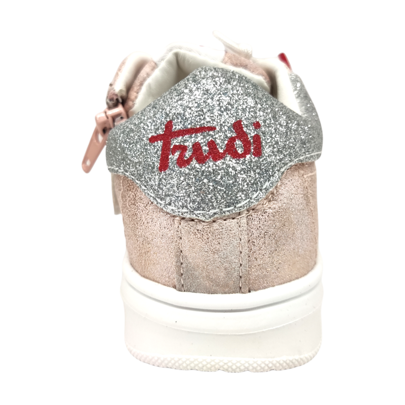 Sneakers pink per bambina primi passi rosa-argento-glitter - Trudi
