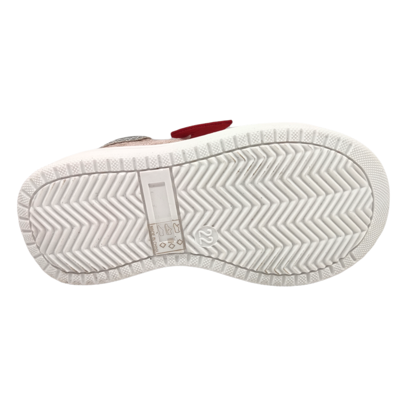 Sneakers pink per bambina primi passi rosa-argento-glitter - Trudi