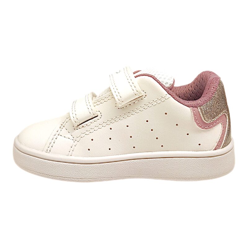 Sneakers primi passi bambina white-silver-old pink con strappi – Geox 3 Sneakers primi passi bambina white-silver-old pink con strappi – Geox
