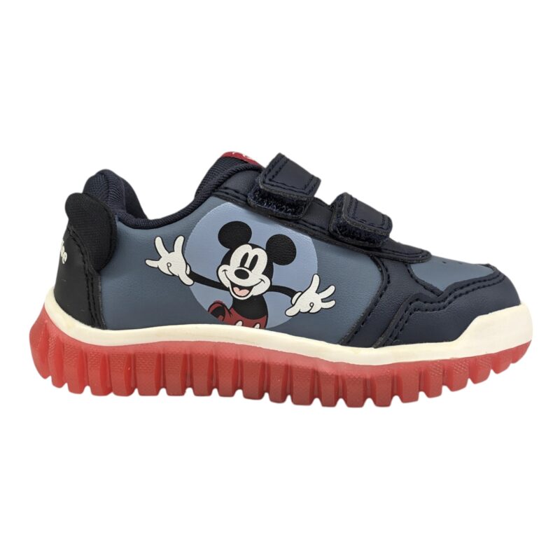 Sneakers sportiva primi passi bambino Mickey Mouse blu e rosso con luci e doppio strappo – Geox 2 Sneakers primi passi bambino Mickey Mouse blu e rosso con luci e doppio strappo – Geox
