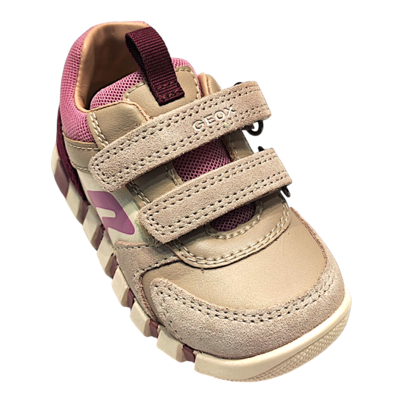 Sneakers primi passi beige e rosa per bambina con doppio strappo e suola flessibile - Geox 1 Sneakers primi passi beige e rosa per bambina con doppio strappo e suola flessibile - Geox