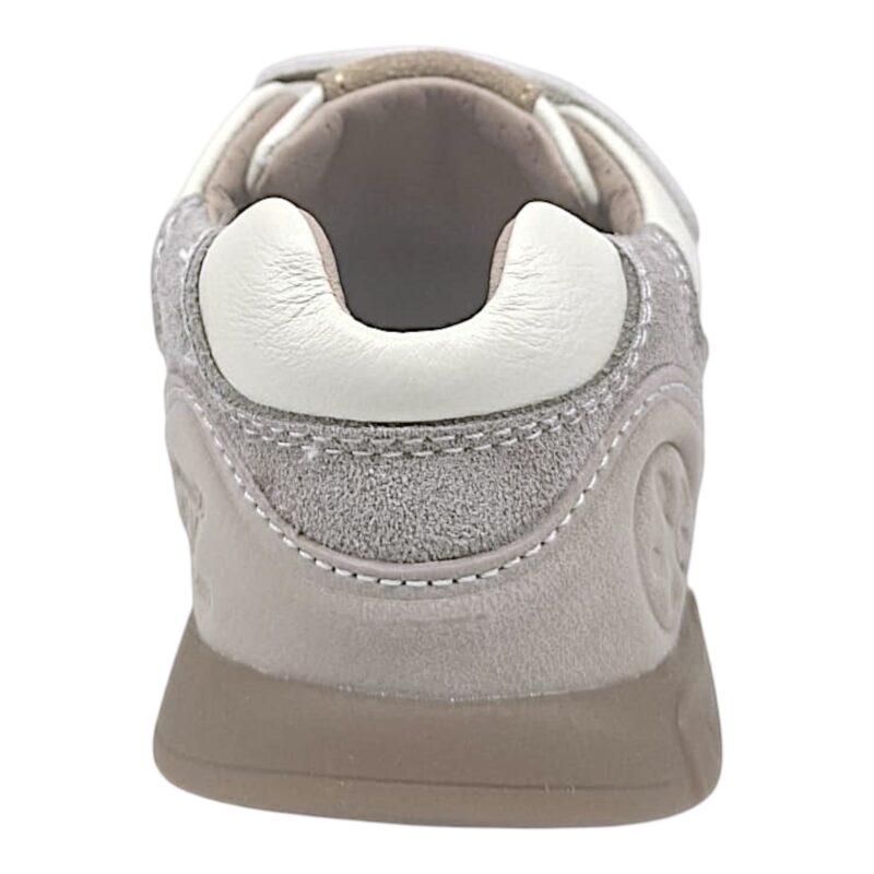Sneakers primi passi bianco-beige-grigio per bambino con doppio strappo a velcro - Biomecanics 4 Sneakers primi passi bianco-beige-grigio per bambino con doppio strappo a velcro - Biomecanics
