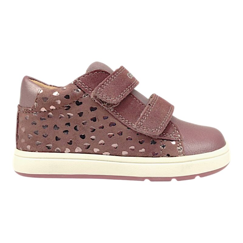 Sneakers primi passi bimba old rose con cuoricini dorati e strappi – Geox 2 Sneakers primi passi bimba old rose con cuoricini dorati e strappi – Geox