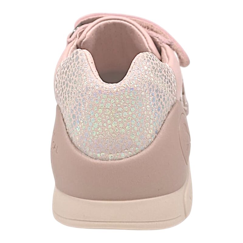 Sneakers primi passi rosa per bambina con cuore, ali e due strappi - Biomecanics 4 Sneakers primi passi rosa in pelle-tessuto per bambina con cuore, ali e due strappi - Biomecanics