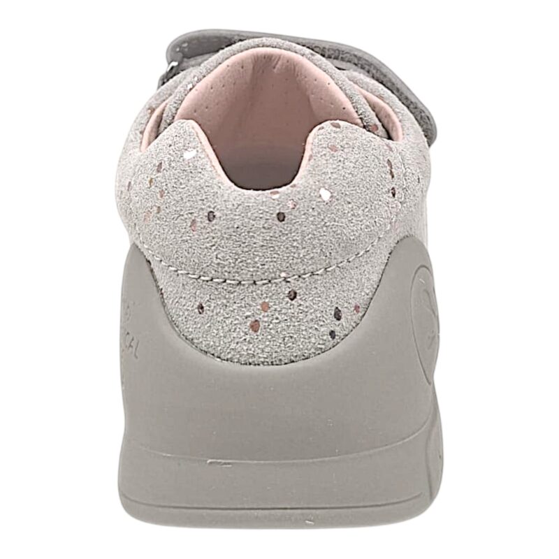 Sneakers primi passi scamosciate grigie per bambino con panda e due strappi - Biomecanics 4 Sneakers primi passi scamosciate grigie in pelle-tessuto per bambino con panda e due strappi - Biomecanics