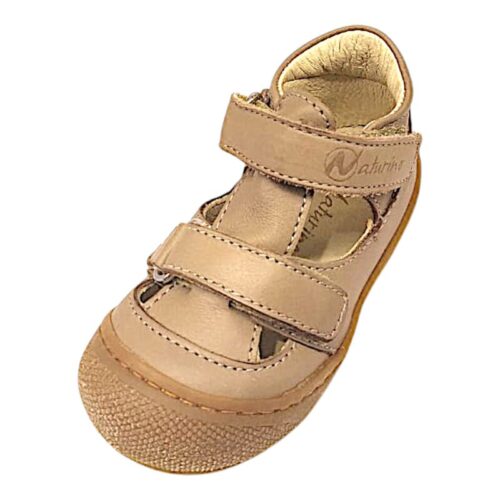 Sneakers primi passi unisex puffy occhielli nappa taupe-honey con strappi – Naturino 21 Sneakers primi passi unisex puffy occhielli nappa taupe-honey con strappi – Naturino