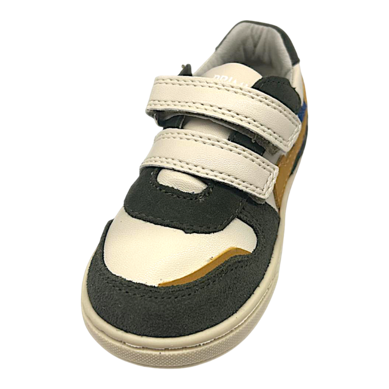 Sneakers primi passi verde militare, panna e giallo per bambino con doppio strappo - Primigi 1 Sneakers primi passi verde militare, panna e giallo per bambino con doppio strappo - Primigi