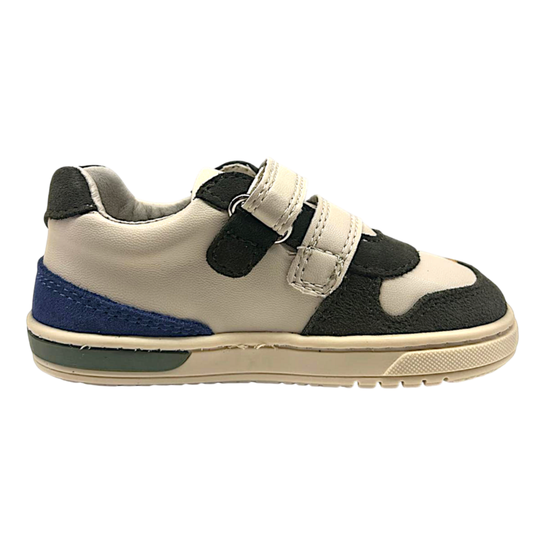 Sneakers primi passi verde militare, panna e giallo per bambino con doppio strappo - Primigi 2 Sneakers primi passi verde militare, panna e giallo per bambino con doppio strappo - Primigi