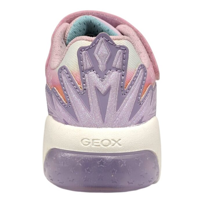Sneakers ragazza frozen con strappo, lacci elastici e luci pink-lilac - Geox