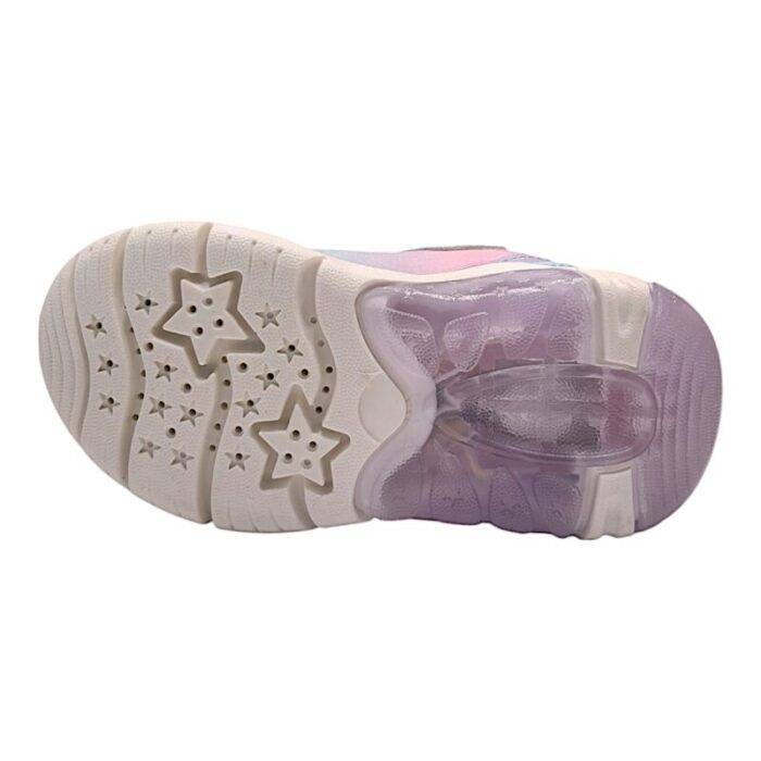 Sneakers ragazza la sirenetta con strappo, lacci elastici e luci watersea-lilac - Geox