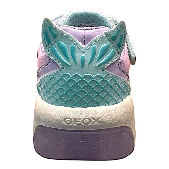 Sneakers ragazza la sirenetta con strappo, lacci elastici e luci watersea-lilac - Geox