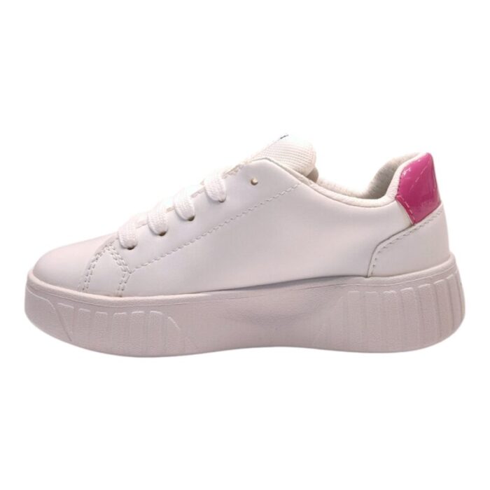 Sneakers ragazza white-pink con fulmine glitter multicolor - Geox