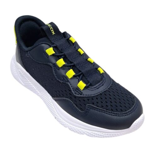Sneakers ragazzo navy-lime slip on con lacci elastici - Geox 4 Sneakers ragazzo navy-lime slip on con lacci elastici - Geox