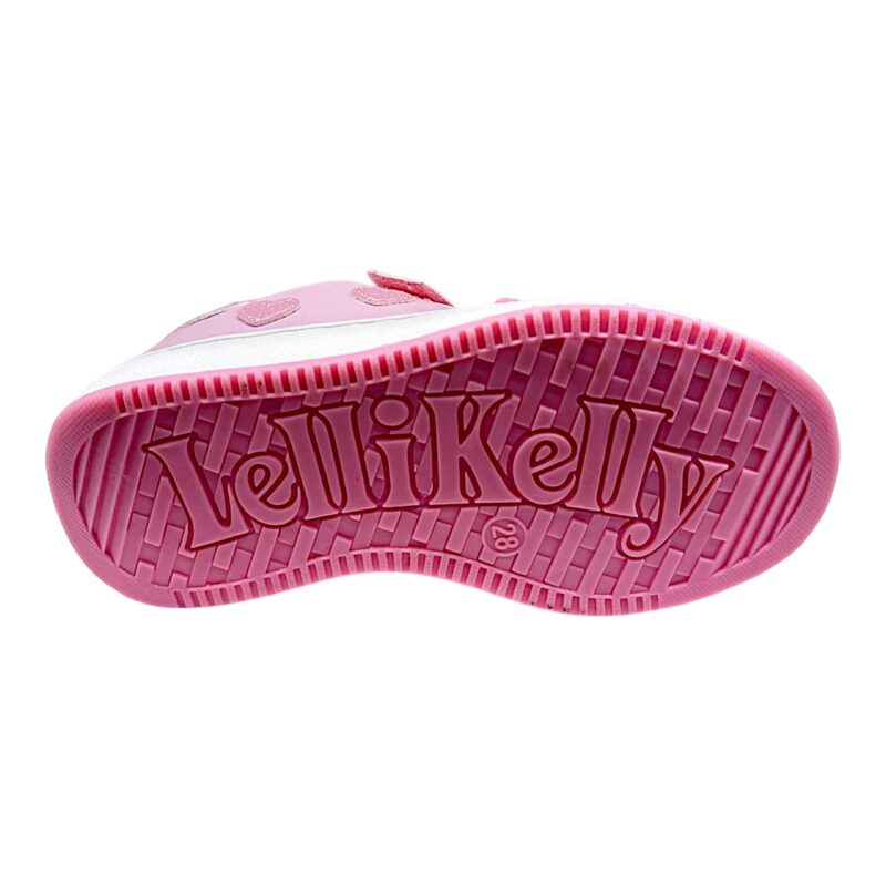 Sneakers rosa per bambina con cuori glitterati fucsia, fiocchetto, chiusura a strappo e orsetto sui lacci elastici - Lelli Kelly 5 Sneakers rosa per bambina con cuori glitter fucsia, fiocchetto, chiusura a strappo e orsetto sui lacci elastici - Lelli Kelly