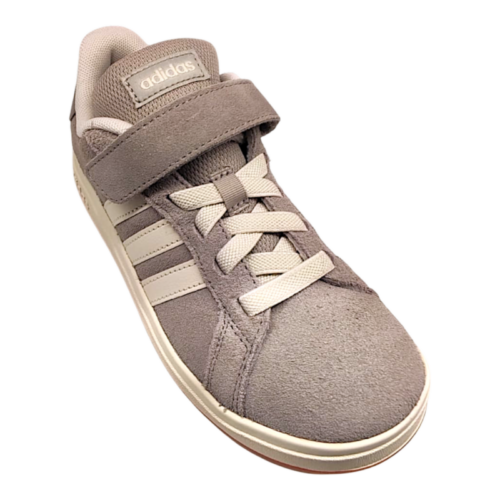 Sneakers scamosciata grey-white con velcro e lacci elastici – Adidas