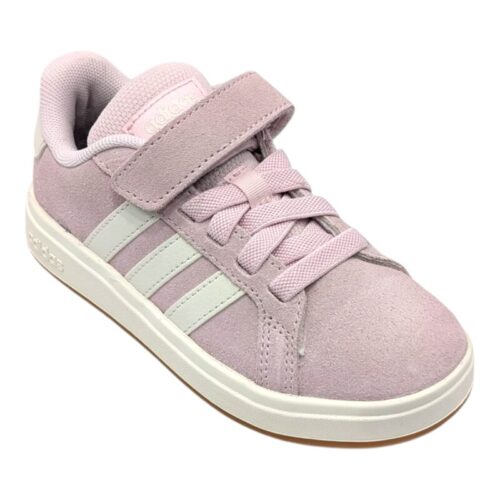 Sneakers scamosciata sportiva white-pink con strappi e lacci elastici – Adidas