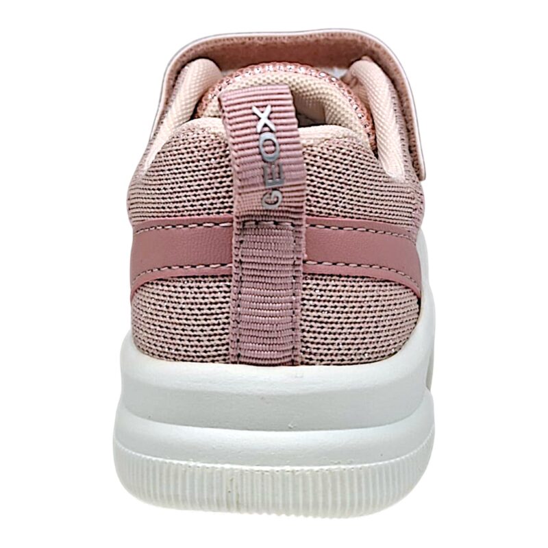 Sneakers sportiva bambina light rose glitter con stelle, strappo e lacci elastici - Geox 4 Sneakers sportiva bambina light rose glitter con stelle e strappo e lacci elastici - Geox