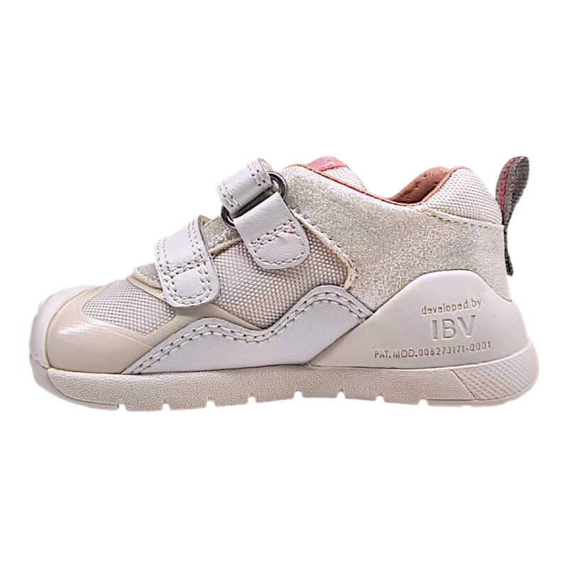 Sneakers sportiva bianco-rosa-silver con doppio strappo - Biomecanics