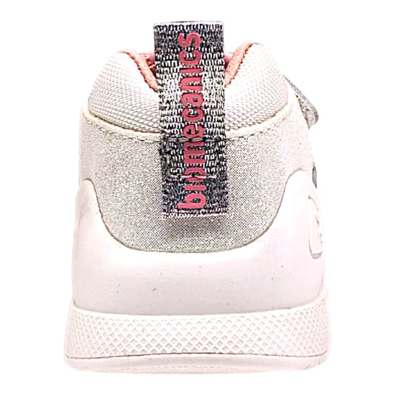 Sneakers sportiva bianco-rosa-silver con doppio strappo - Biomecanics