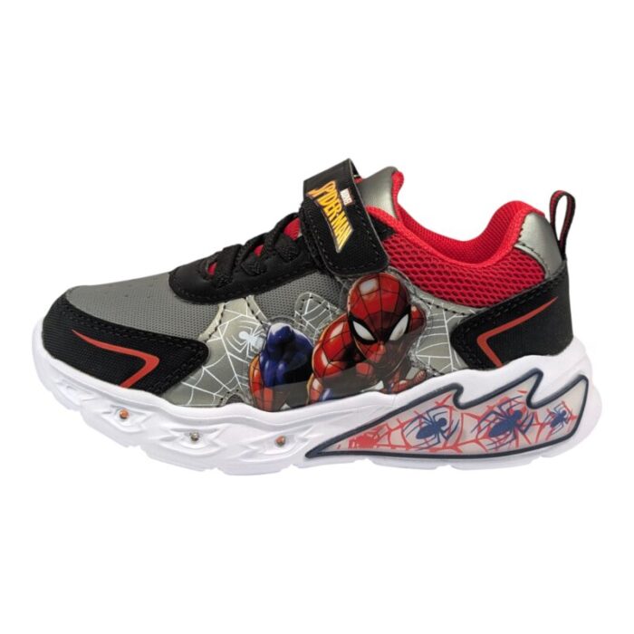 Sneakers sportiva invernale spider-man con luci e strappi black-red – Silver