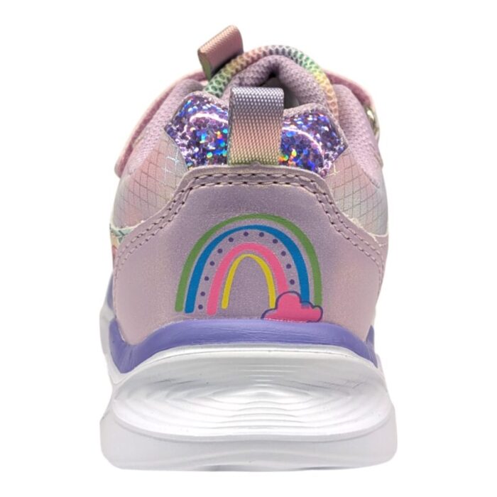 Sneakers sportiva invernale unicorno con luci e strappi lilac-multicolor effetto metallic sirena – Silver