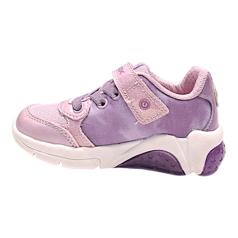 Sneakers sportive Rapunzel rosa-lilla in tessuto retato per bambina con luci, strappo e lacci elastici - Geox 3 Sneakers sportive Rapunzel rosa-lilla in tessuto retato per bambina con luci, strappo e lacci elastici - Geox