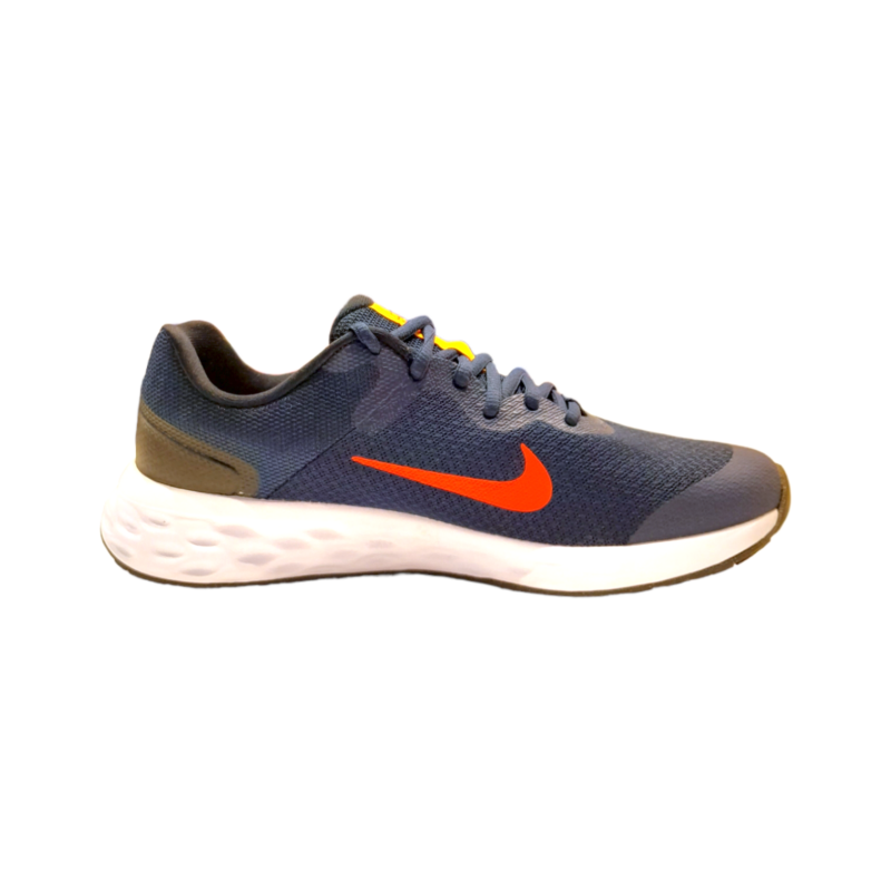 Sneakers sportive Revolution 6 in tessuto retato blu per bambino con logo arancione e lacci - Nike 2 Sneakers sportive Revolution 6 in tessuto retato blu per bambino con logo arancione e lacci - Nike