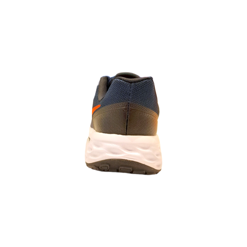 Sneakers sportive Revolution 6 in tessuto retato blu per bambino con logo arancione e lacci - Nike 4 Sneakers sportive Revolution 6 in tessuto retato blu per bambino con logo arancione e lacci - Nike