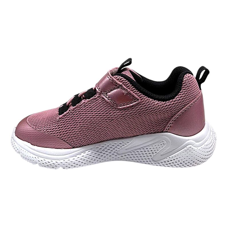 Sneakers sportive Sprintye rosa antico metallizzato e nero per bambina con strappo e lacci elastici - Geox 3 Sneakers sportive Sprintye rosa antico metallizzato e nero per bambina con strappo e lacci elastici - Geox