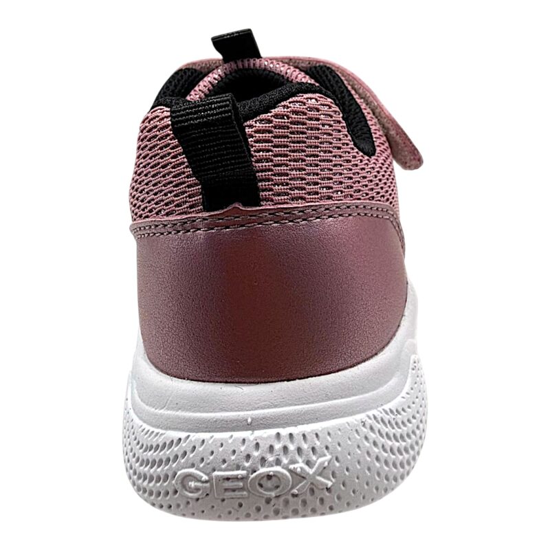 Sneakers sportive Sprintye rosa antico metallizzato e nero per bambina con strappo e lacci elastici - Geox 4 Sneakers sportive Sprintye rosa antico metallizzato e nero per bambina con strappo e lacci elastici - Geox