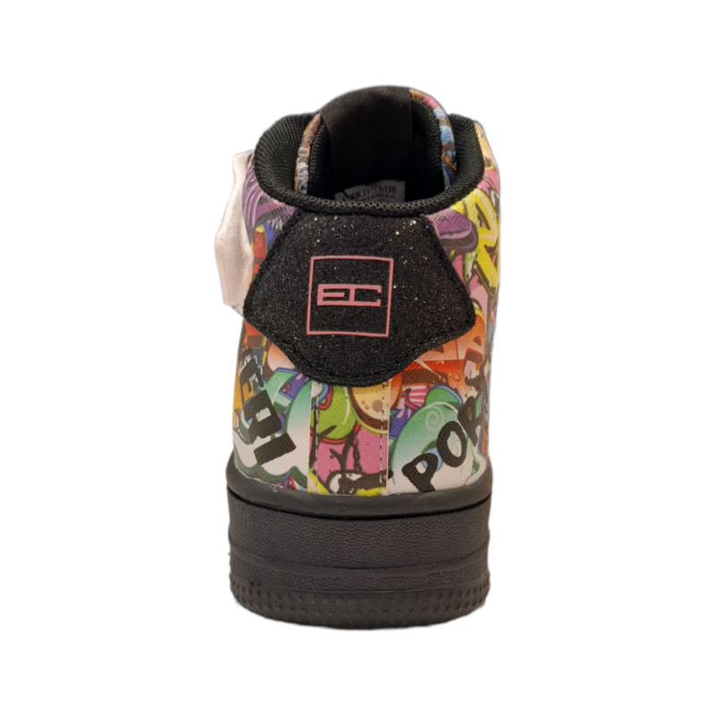 Sneakers sportive alte air force bianco-multicolor per bambina con strappo glitterato e lacci - Enrico Coveri 4 Sneakers sportive alte air force bianco-multicolor per bambina con strappo glitterato e lacci - Enrico Coveri