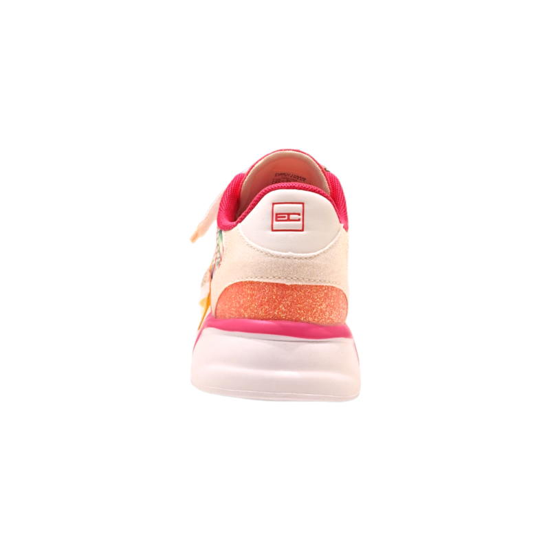 Sneakers sportive bianco-multicolor glitterate in tessuto retato per bambina con strappo e lacci elastici - Enrico Coveri 4 Sneakers sportive bianco-multicolor glitterate in tessuto retato per bambina con strappo e lacci elastici - Enrico Coveri