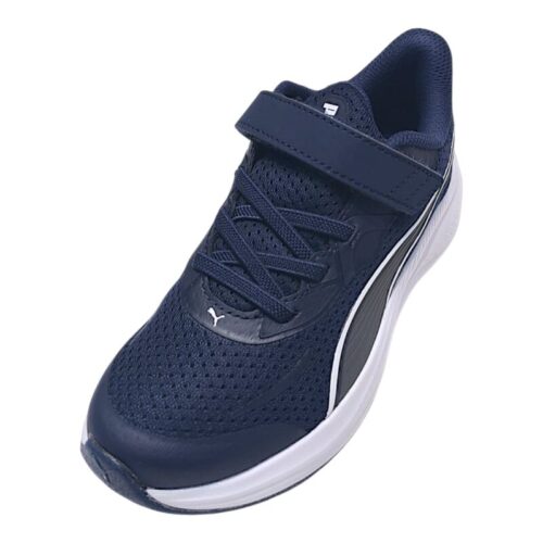 Sneakers sportive blu-bianca in tessuto mesh synth per bambino con strappo e lacci elastici - Puma 6 Sneakers sportive blu-bianca in tessuto mesh synth per bambino con strappo e lacci elastici - Puma