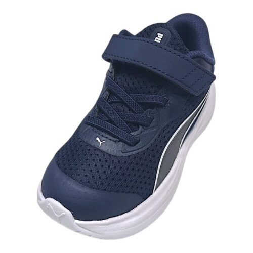 Sneakers sportive blu-bianca in tessuto mesh synth per bambino con strappo e lacci elastici - Puma 7 Sneakers sportive blu-bianca in tessuto mesh synth per bambino con strappo e lacci elastici - Puma