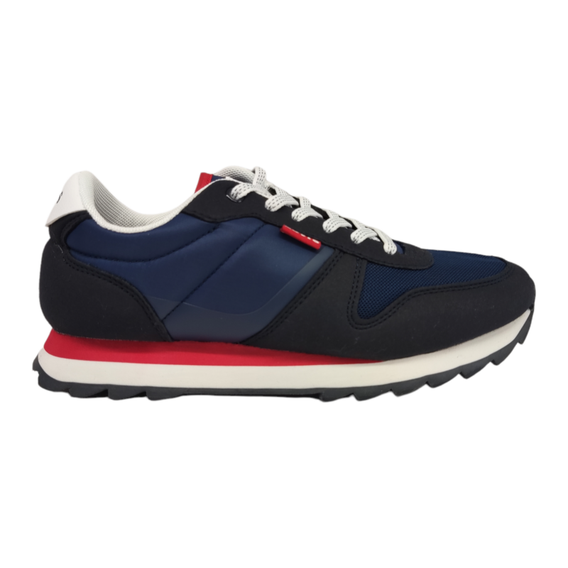 Sneakers sportive blu in tessuto retato per bambino con lacci elastici - Levi's 2 Sneakers sportive blu in tessuto retato per bambino con lacci elastici - Levi's