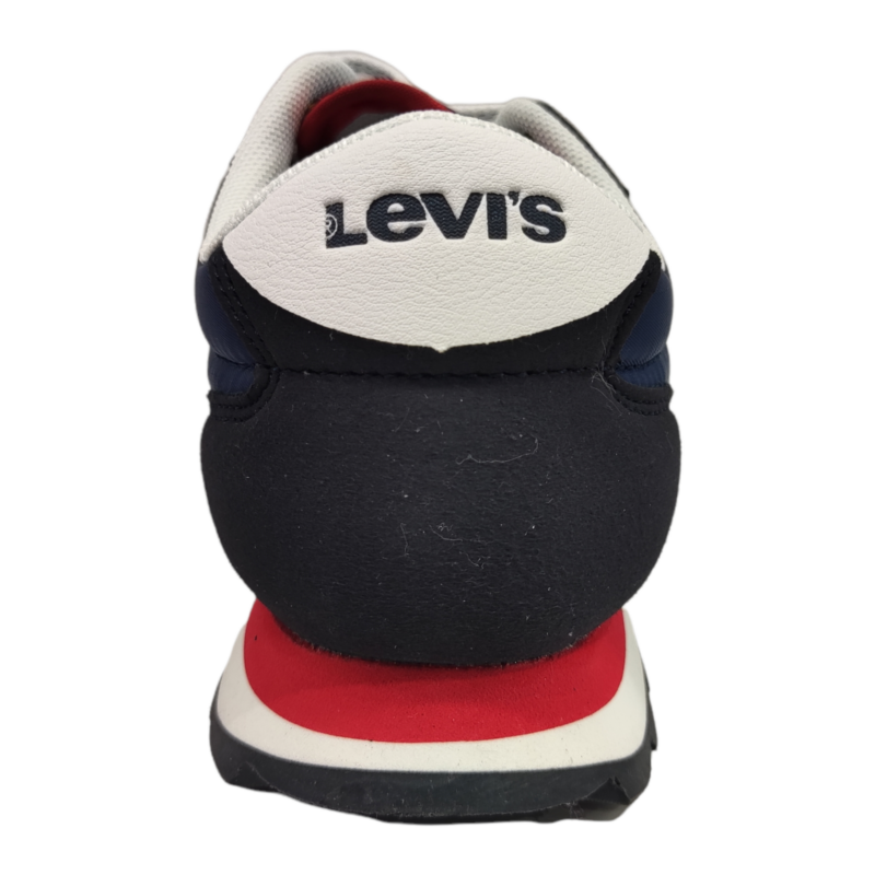 Sneakers sportive blu in tessuto retato per bambino con lacci elastici - Levi's 4 Sneakers sportive blu in tessuto retato per bambino con lacci elastici - Levi's