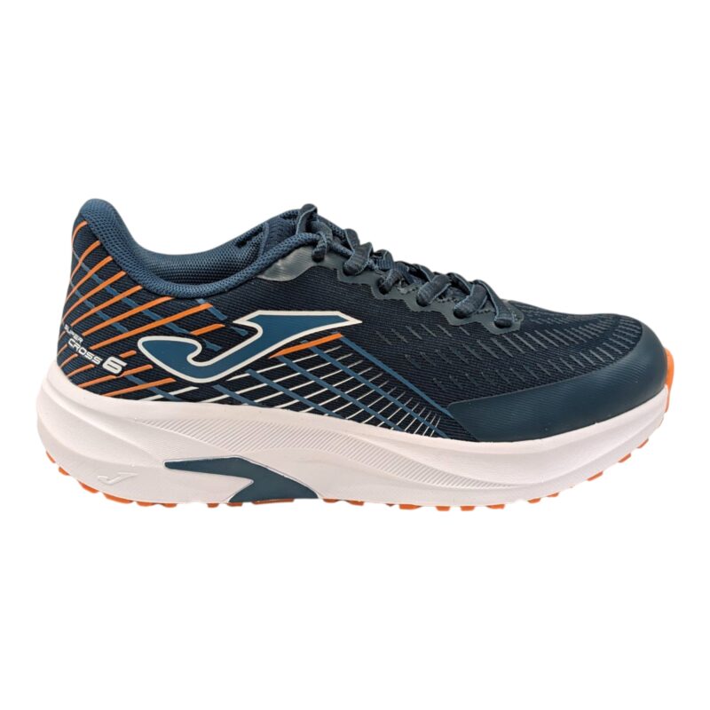 Sneakers sportive blu-petrolio-arancione per bambino in tessuto retato con lacci - Joma 2 Sneakers sportive blu-petrolio-arancione per bambino in tessuto retato con lacci elastici - Joma