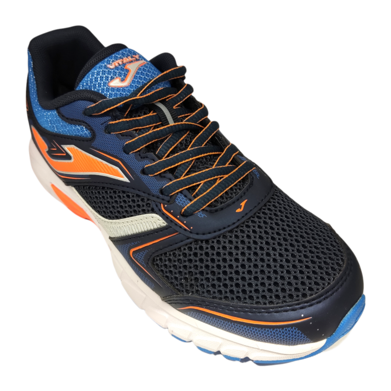 Sneakers sportive in tessuto retato blu-arancio per bambino con lacci - Joma 1 Sneakers sportive in tessuto retato blu-arancio per bambino con lacci elastici - Joma