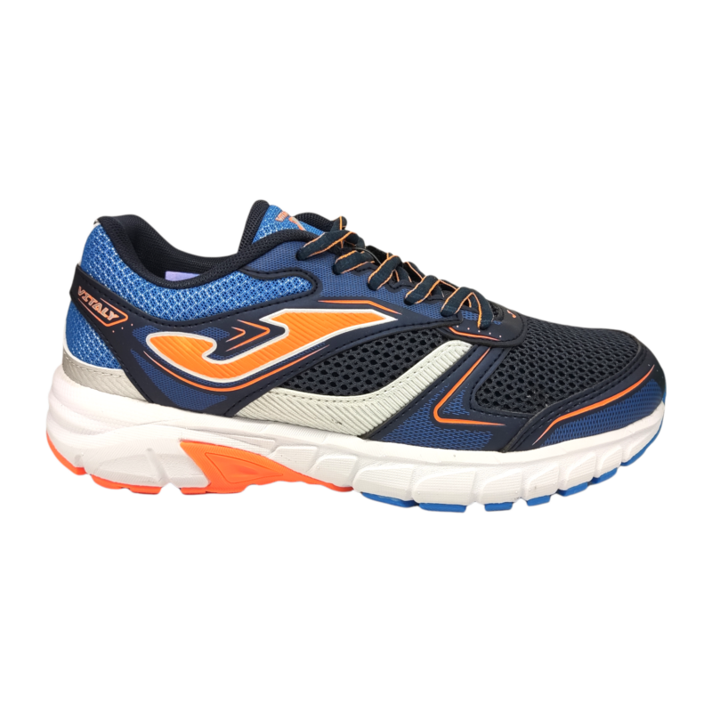 Sneakers sportive in tessuto retato blu-arancio per bambino con lacci - Joma 2 Sneakers sportive in tessuto retato blu-arancio per bambino con lacci elastici - Joma