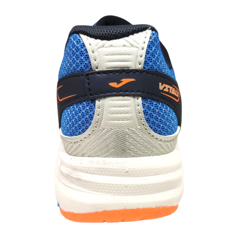 Sneakers sportive in tessuto retato blu-arancio per bambino con lacci - Joma 4 Sneakers sportive in tessuto retato blu-arancio per bambino con lacci elastici - Joma