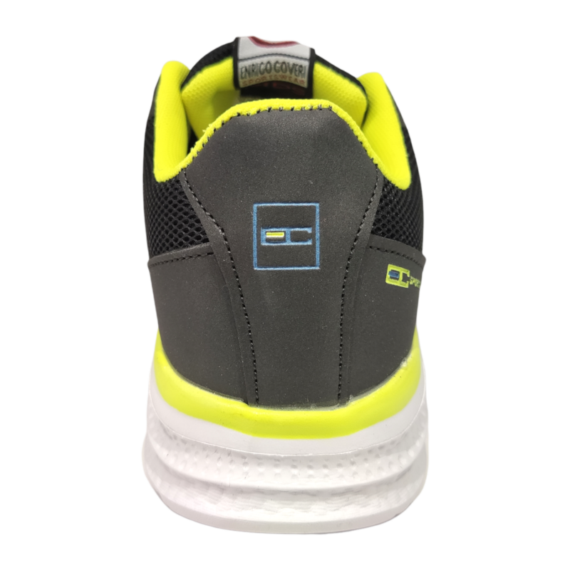 Sneakers sportive nero-fluo in tessuto retato per bambino con lacci - Enrico Coveri 4 Sneakers sportive nero-fluo in tessuto retato per bambino con lacci - Enrico Coveri