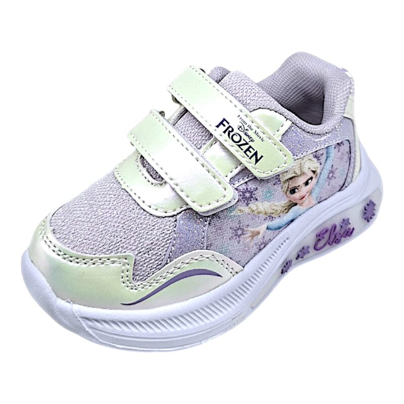 Sneakers sportive per bambina Frozen green holographic-lilac con doppio strappo e luci – Alek Moda Silver 1 Sneakers sportive per bambina Frozen green holographic-lilac con doppio strappo e luci – Silver