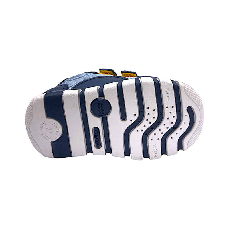 Sneakers sportive primi passi celeste-blu-ocra in tessuto per bambino con doppio strappo e suola flessibile - Geox 6 Sneakers sportive primi passi celeste-blu-ocra in tessuto per bambino con doppio strappo e suola flessibile - Geox