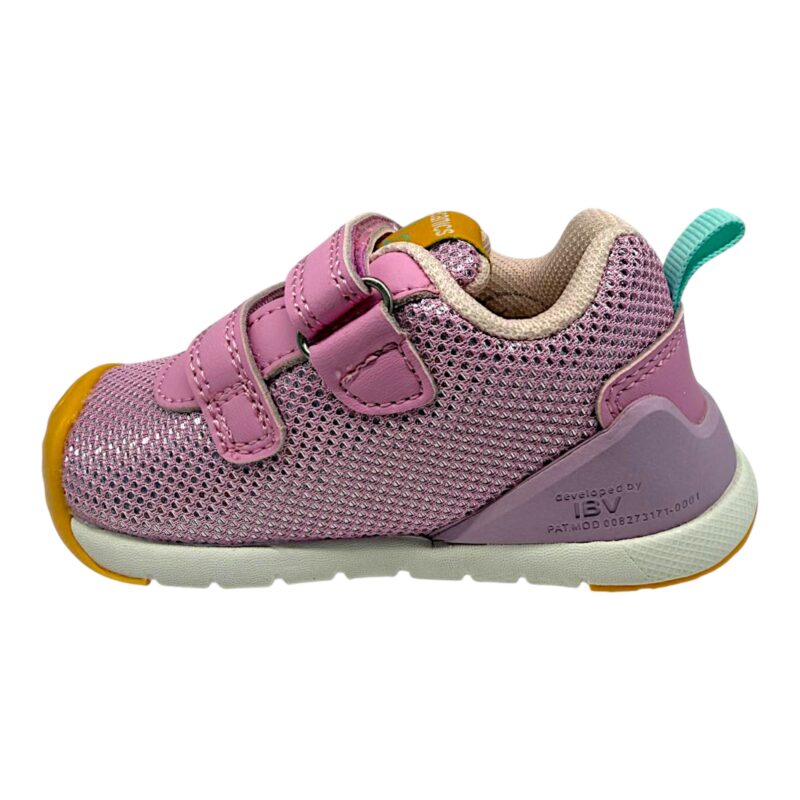 Sneakers sportive primi passi rosa per bambina con dettagli tiffany e chiusura con doppio strappo - Biomecanics 3 Sneakers sportive primi passi rosa per bambina con dettagli Tiffany e chiusura con doppio strappo - Biomecanics
