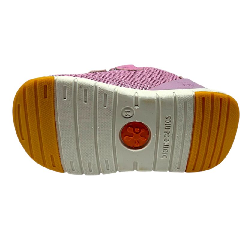 Sneakers sportive primi passi rosa per bambina con dettagli tiffany e chiusura con doppio strappo - Biomecanics 5 Sneakers sportive primi passi rosa per bambina con dettagli Tiffany e chiusura con doppio strappo - Biomecanics