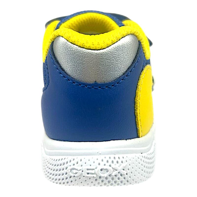Sneakers sportive retate blu royal-gialle per bambino primi passi con aeroplanino celeste laterale e doppio strappo - Geox 4 Sneakers sportive retate blu royal-gialle per bambino primi passi con aeroplanino celeste laterale e doppio strappo - Geox