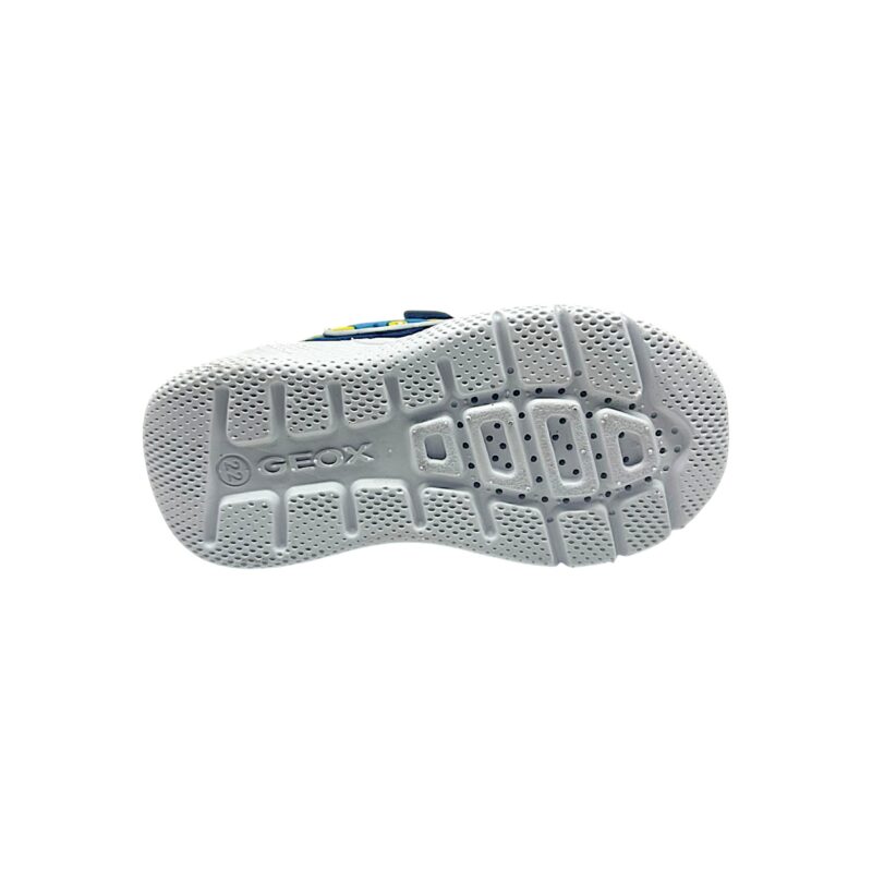 Sneakers sportive retate blu royal-gialle per bambino primi passi con aeroplanino celeste laterale e doppio strappo - Geox 5 Sneakers sportive retate blu royal-gialle per bambino primi passi con aeroplanino celeste laterale e doppio strappo - Geox