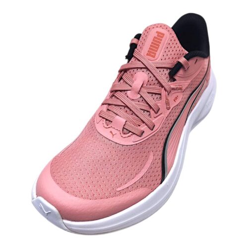 Sneakers sportive rosa-bianche in tessuto mesh synth per bambina con lacci - Puma 1 Sneakers sportive skyrocket rosa-bianca in tessuto mesh per bambina con lacci elastici - Puma