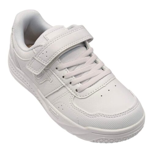 Sneakers sportive unisex total white con strappo e lacci elastici - Joma