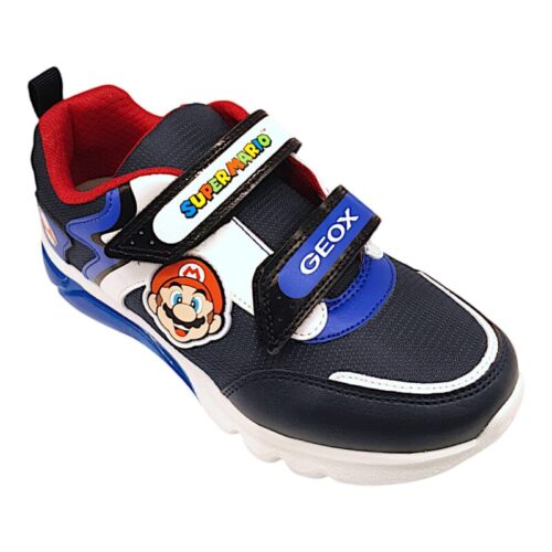 Sneakers super Mario navy-royal-red con doppio strappo e luci - Geox